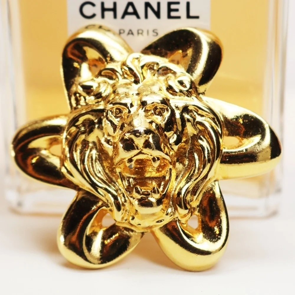 Anne Klein Gold Plated Lion's Head Brooch
